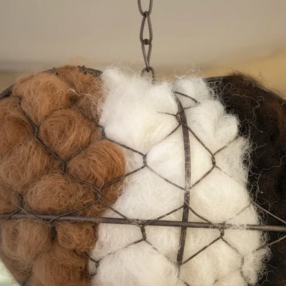 🐦Handmade Alpaca Fiber Bird Nesting Heart