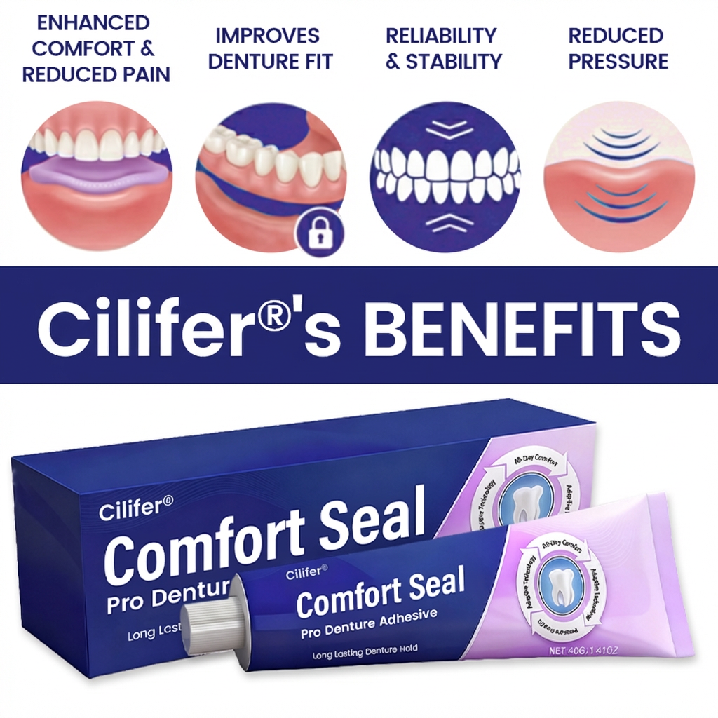 🔥 LIMITED SPECIAL OFFER 🔥 Cilifer® Comfort Seal Pro Denture Adhesive🦷💜FDA Certified (Clinically Proven 96-   Hour Lock Hold for   Secure. Comfortable &   Zinc-Free Denture Fit)