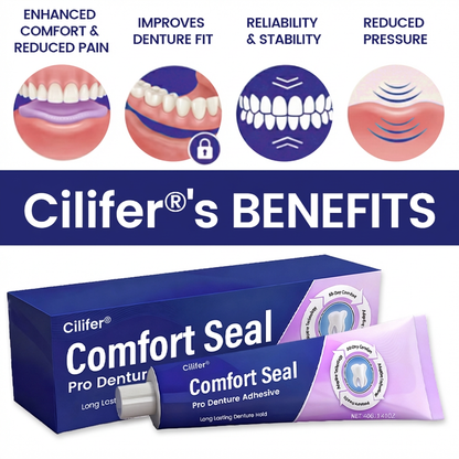 🔥 LIMITED SPECIAL OFFER 🔥 Cilifer® Comfort Seal Pro Denture Adhesive🦷💜FDA Certified (Clinically Proven 96-   Hour Lock Hold for   Secure. Comfortable &   Zinc-Free Denture Fit)