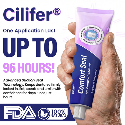 🔥 LIMITED SPECIAL OFFER 🔥 Cilifer® Comfort Seal Pro Denture Adhesive🦷💜FDA Certified (Clinically Proven 96-   Hour Lock Hold for   Secure. Comfortable &   Zinc-Free Denture Fit)