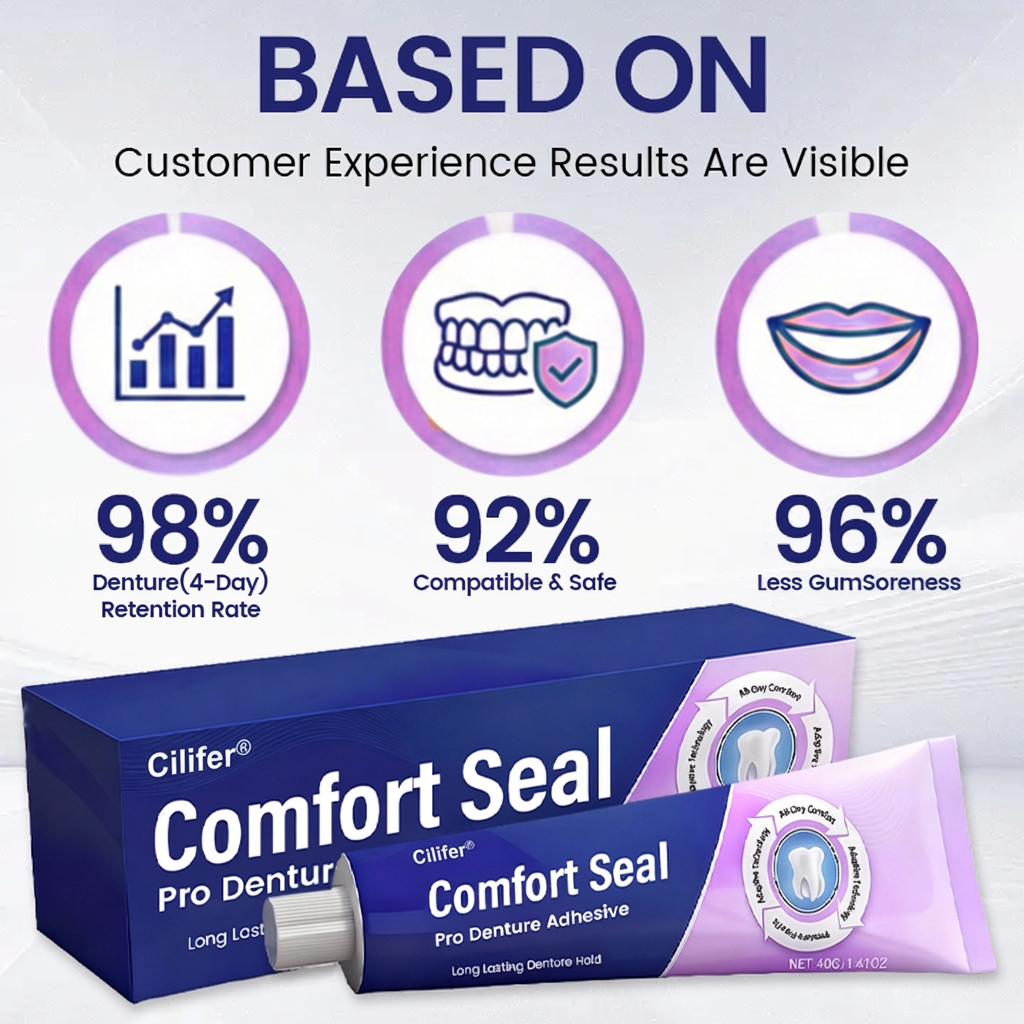 🔥 LIMITED SPECIAL OFFER 🔥 Cilifer® Comfort Seal Pro Denture Adhesive🦷💜FDA Certified (Clinically Proven 96-   Hour Lock Hold for   Secure. Comfortable &   Zinc-Free Denture Fit)