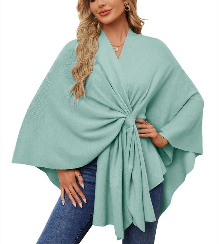 🔥Elegant Shawl Wraps Soft Open Front Poncho Sweater