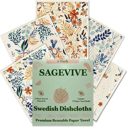 Swedish Dishcloths for Kitchen & Cleaning | 5 Pack