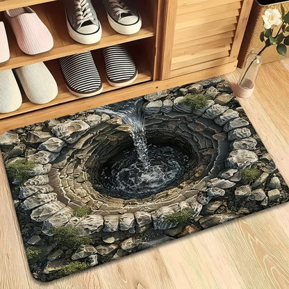 🔥Visual Illusion Endless Abyss Pattern HD Printed Non-Slip Doormat😃Same as in the video