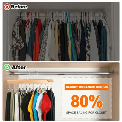 Cilifer®   Closet Organizer with 10 Clips - Space Saving Hanging Closet Organizer