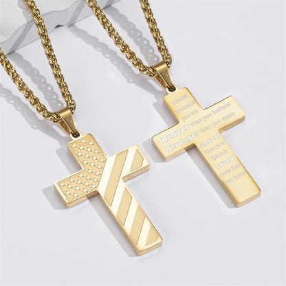 🏆Flash Sale⚡ 50K+ SOLD! Almost Gone-💥🎉✨Flag Cross Necklace.Best Gifts