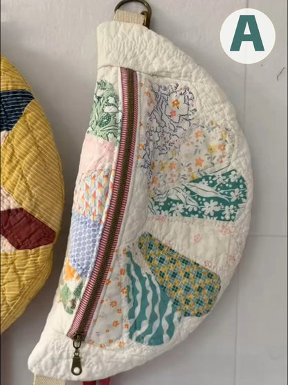 🔥Vintage-Inspired Patchwork Quilted Sling Bag