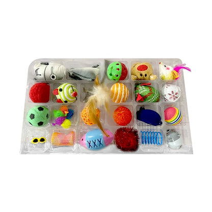 🏆Hot Sale⚡2025 Advent Calendar Series - Cat Feathers Countdown Set for Christmas 24-Day Interactive Toy Experience for Cat Enthusiasts