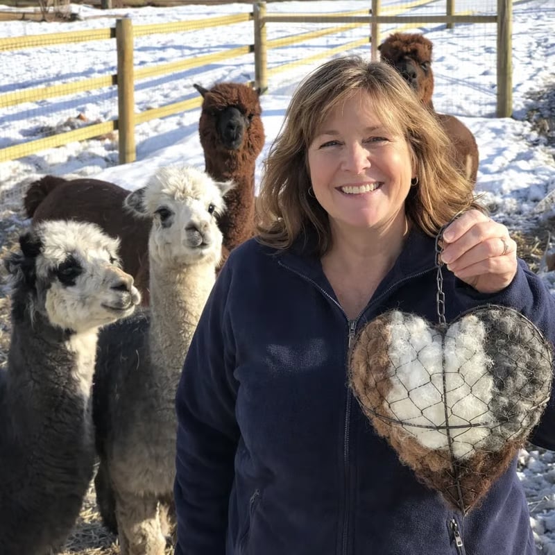 🐦Handmade Alpaca Fiber Bird Nesting Heart