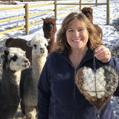 🐦Handmade Alpaca Fiber Bird Nesting Heart